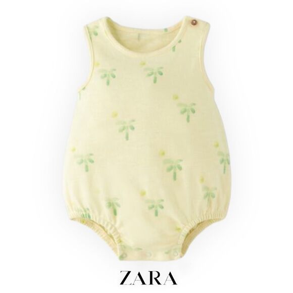 ZARA Kids | Light Yellow | PALM TREE BODYSUIT - Picture 1 of 6